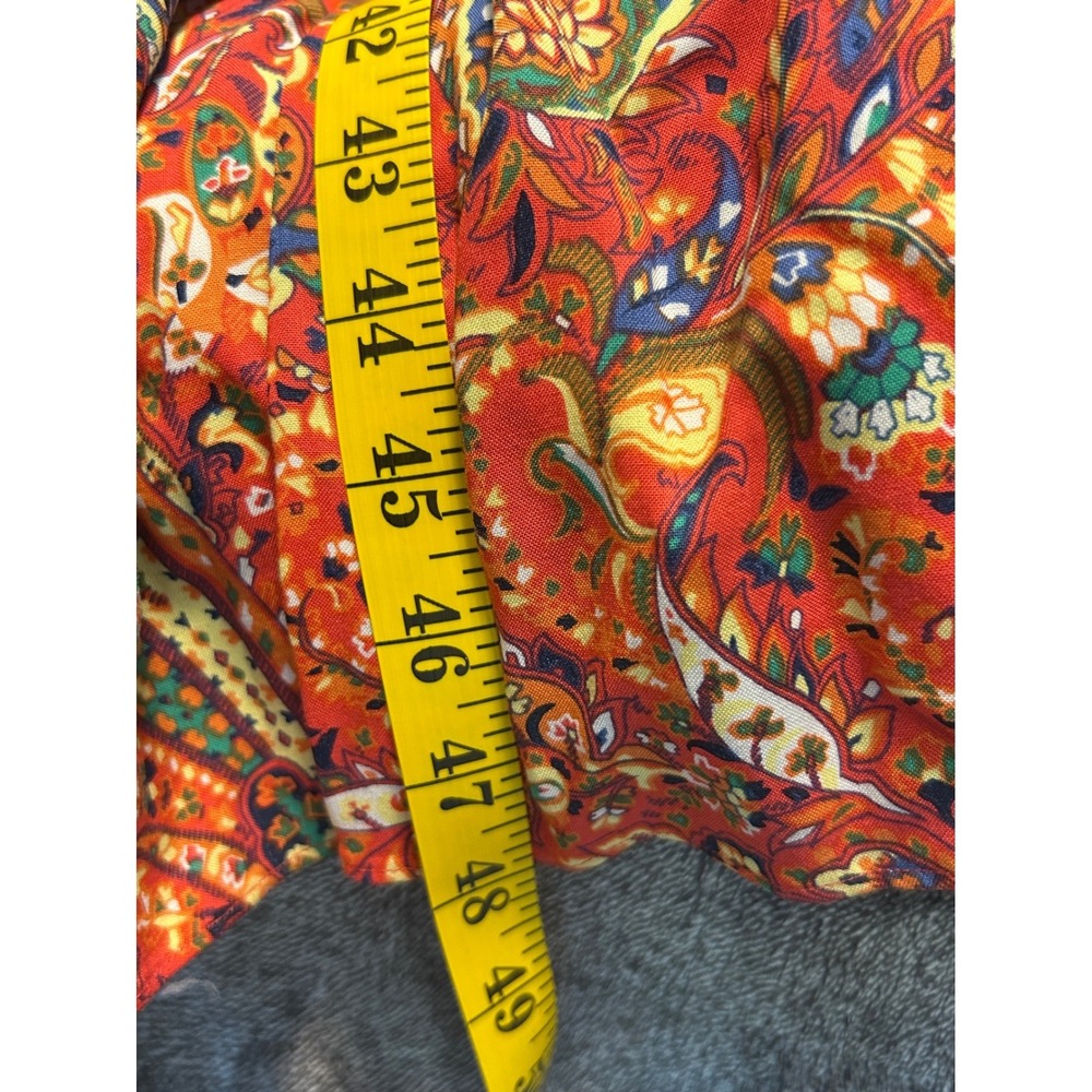 Talbots Orange Paisley Tiered Maxi Dress Sleeveless Rayon Cotton Lined Womens 4 - Picture 9 of 9